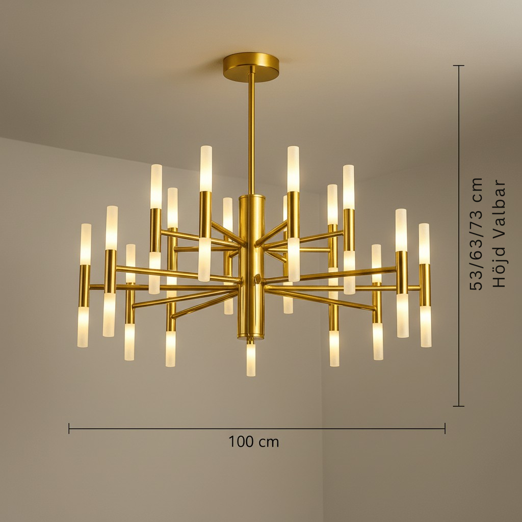 Stor Taklampa Guld 100 cm - Taklampa Geneva