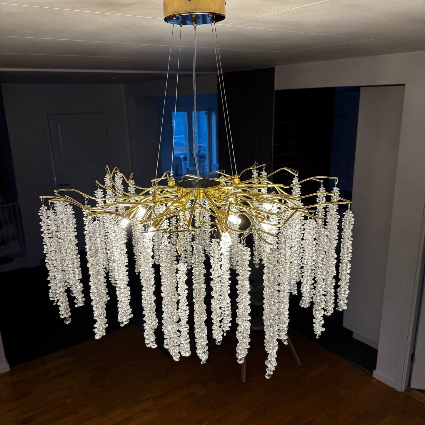 Mandset Imperial Kristallkrona Modern 80cm – Premium K9 Kristall & Justerbar Höjd