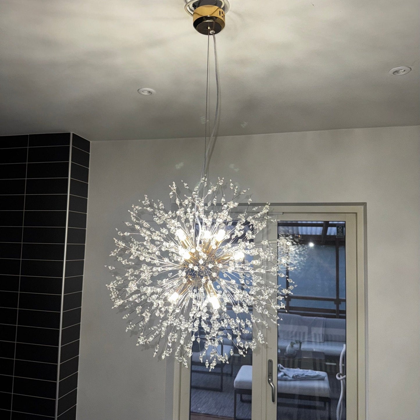 Mandset Kristallkrona Empire Modern – Guld & Klar K9-kristall (90 cm)