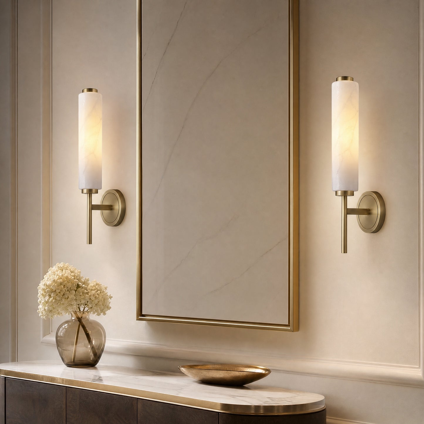 Vägglampa Marmor Guld Roma 48 cm | Äkta Marmor