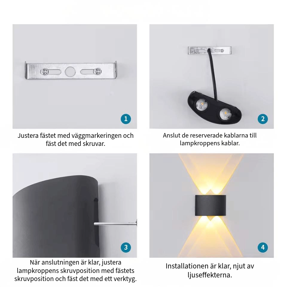 Fasadbelysning Utomhus - Modern Design, Energieffektiv LED för Trädgård och Fasader - Mandset