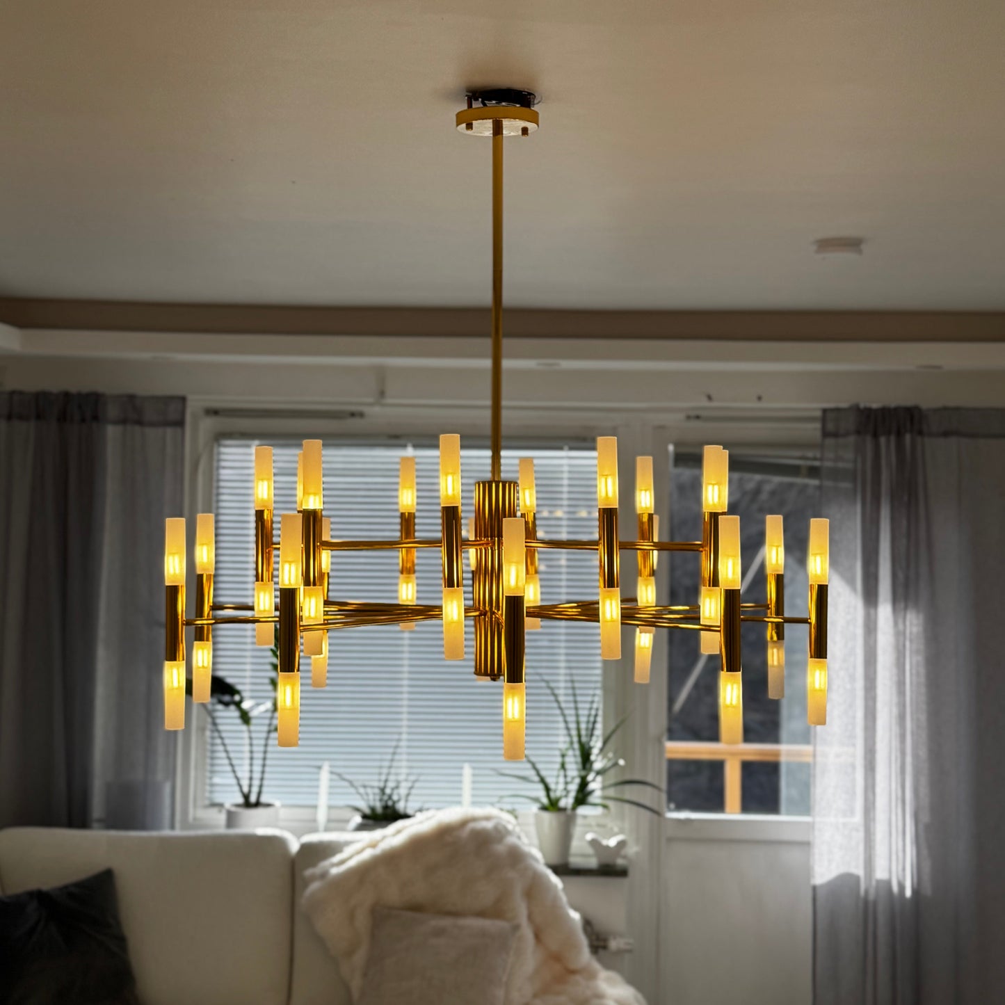 Stor Taklampa Guld 100 cm - Taklampa Geneva