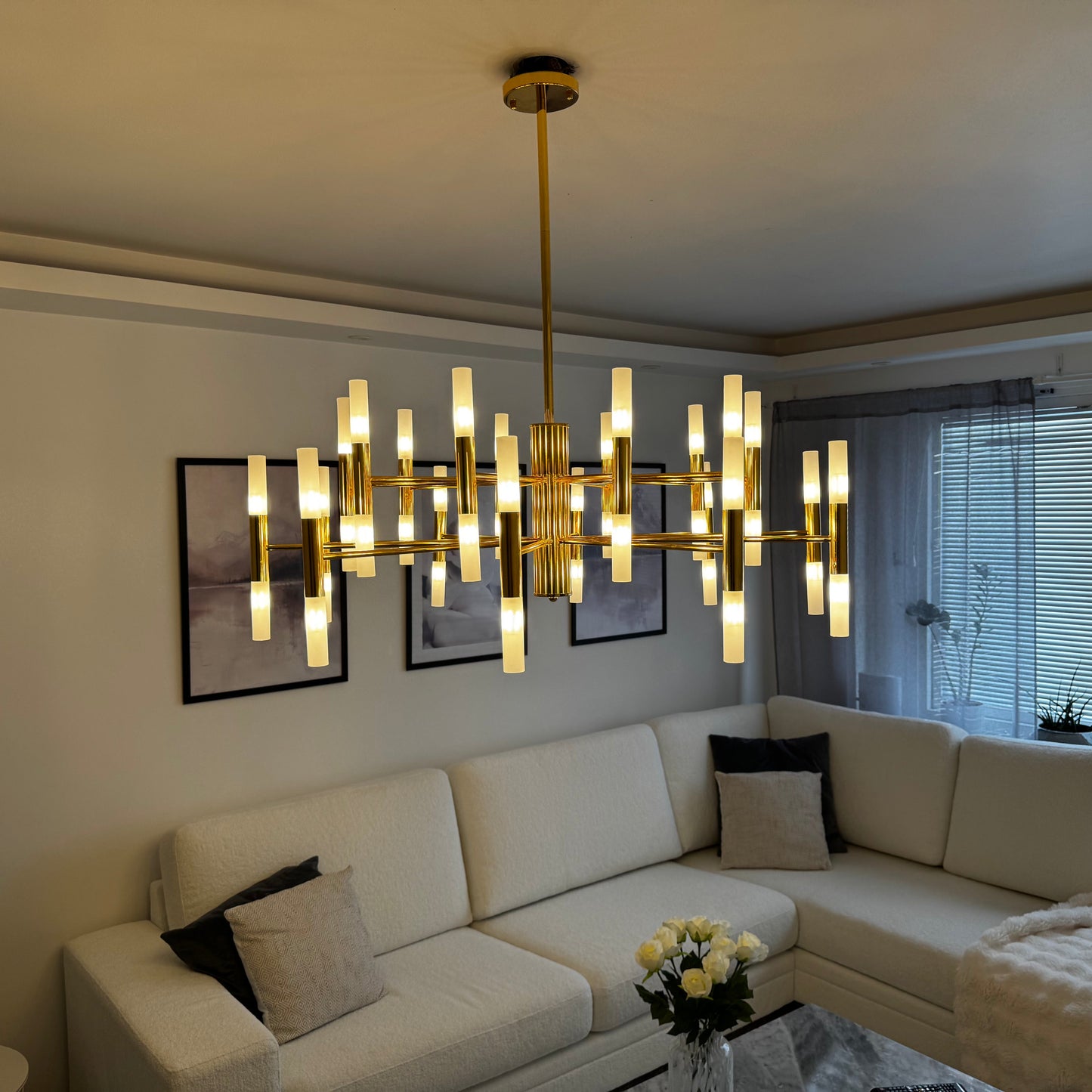 Stor Taklampa Guld 100 cm - Taklampa Geneva