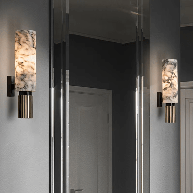 Ansu Vägglampa Marmor – Modern Elegans i Koppar & LED - Mandset