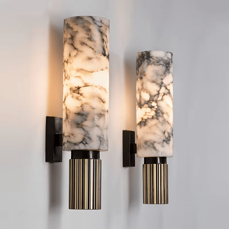 Ansu Vägglampa Marmor – Modern Elegans i Koppar & LED - Mandset