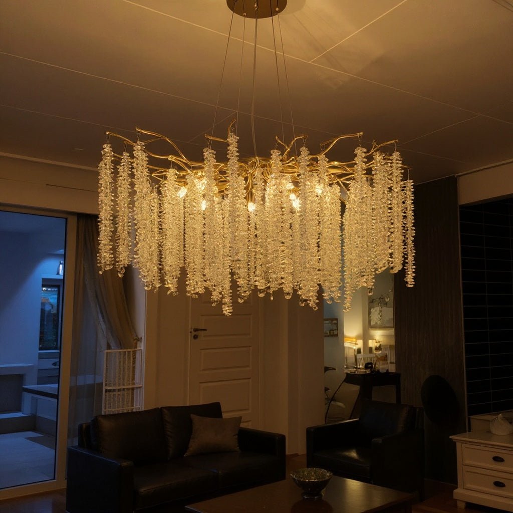 Imperial Kristallkrona Modern 80cm – Premium K9 Kristall & Justerbar Höjd - Mandset