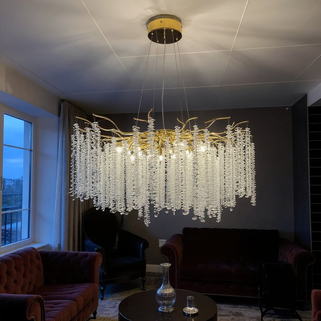 Imperial Kristallkrona Modern 80cm – Premium K9 Kristall & Justerbar Höjd - Mandset