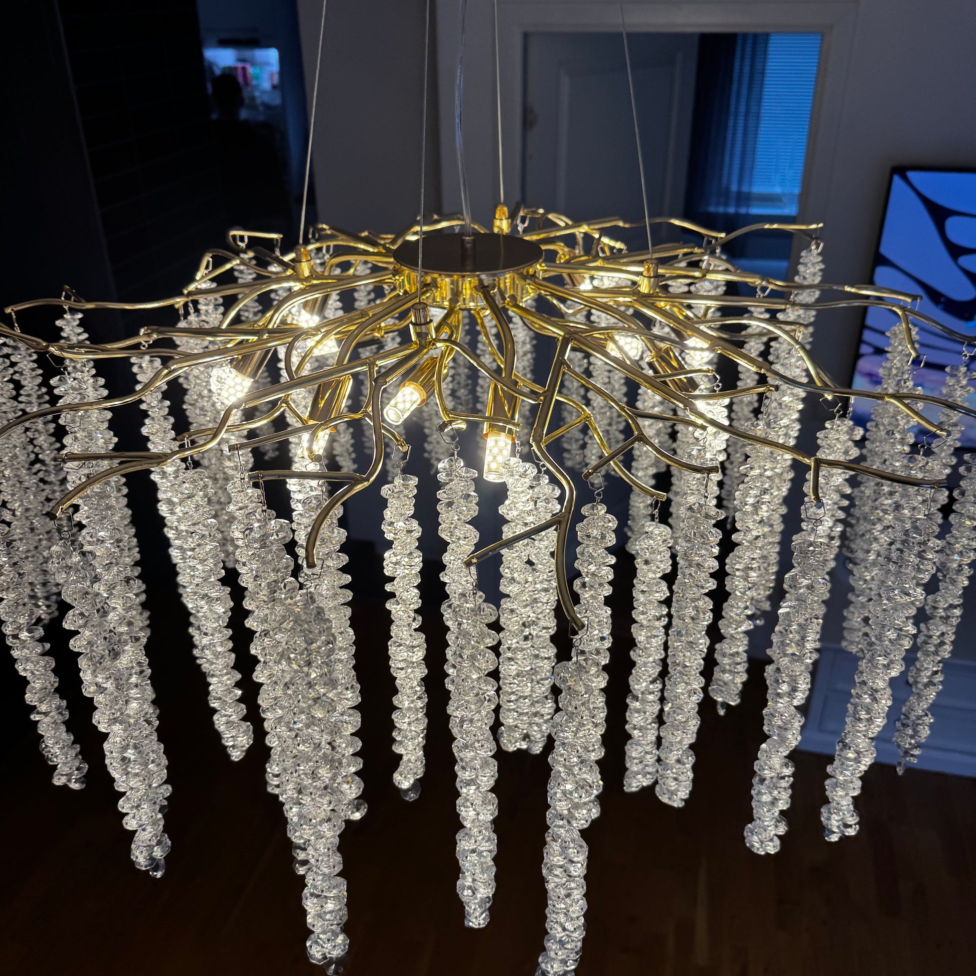 Mandset Imperial Kristallkrona Modern 80cm – Premium K9 Kristall & Justerbar Höjd