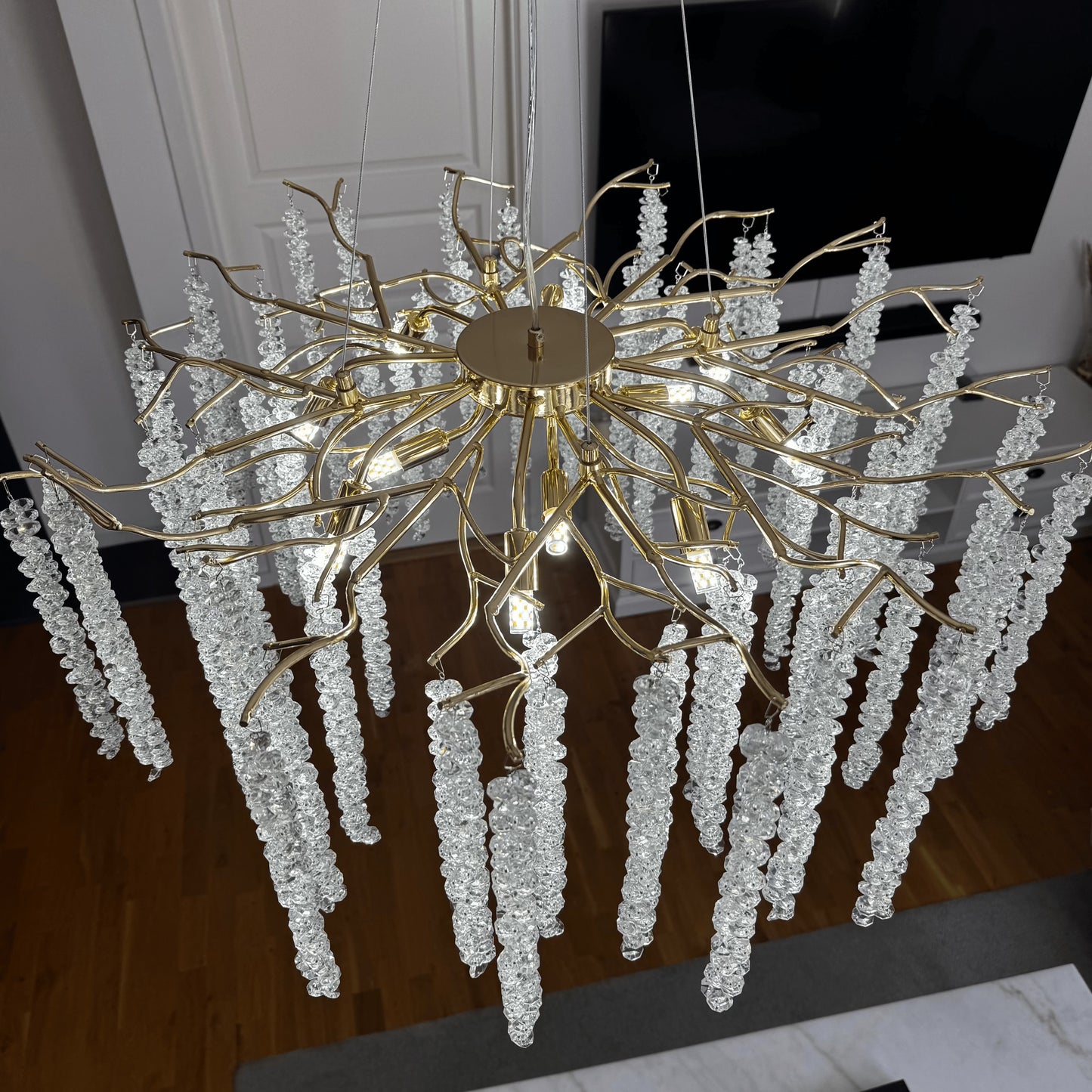 Mandset Imperial Kristallkrona Modern 80cm – Premium K9 Kristall & Justerbar Höjd