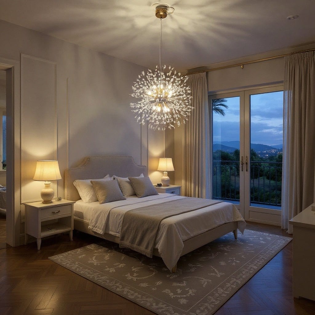 Mandset Kristallkrona Empire Modern – Guld & Klar K9-kristall (50 cm)