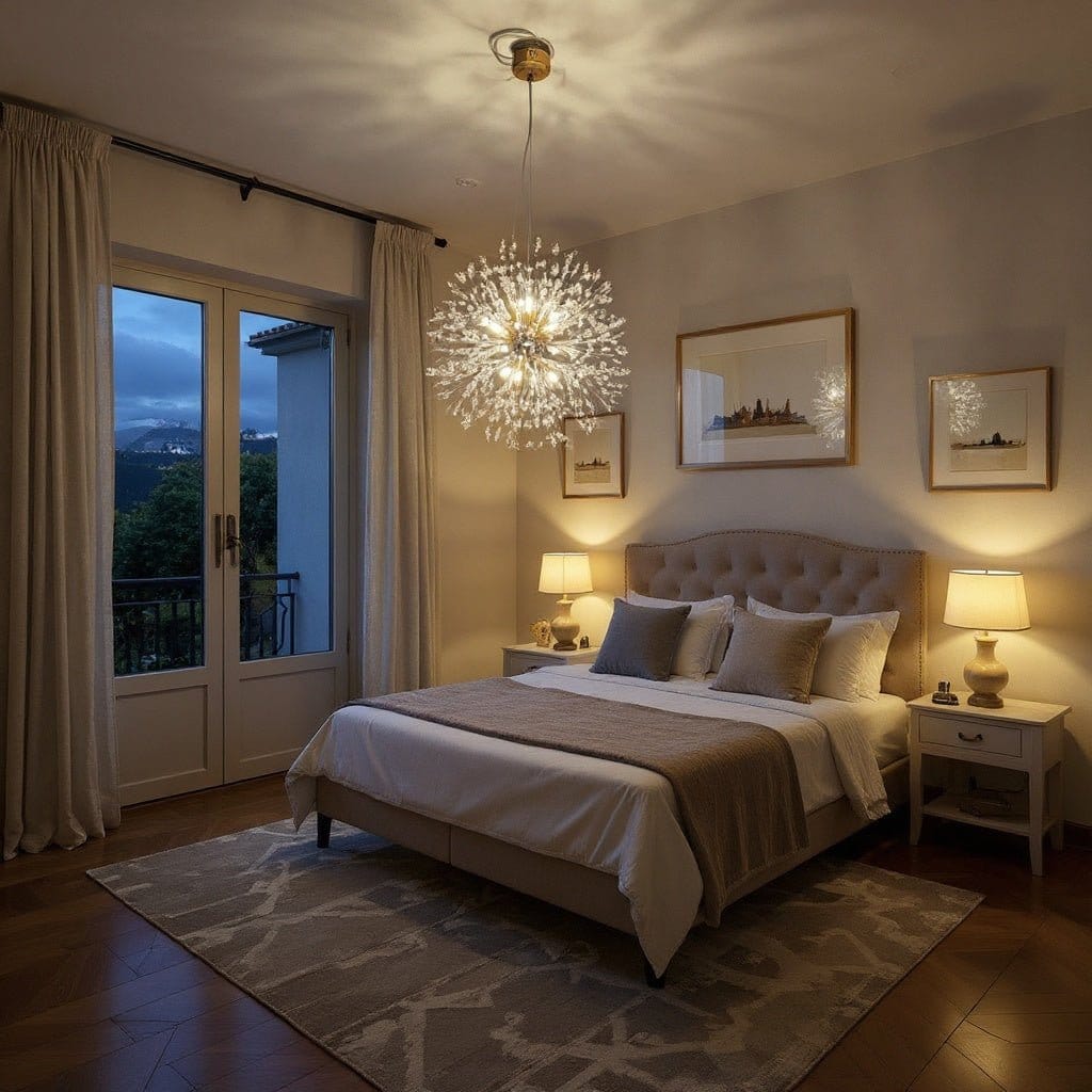 Mandset Kristallkrona Empire Modern – Guld & Klar K9-kristall (50 cm)