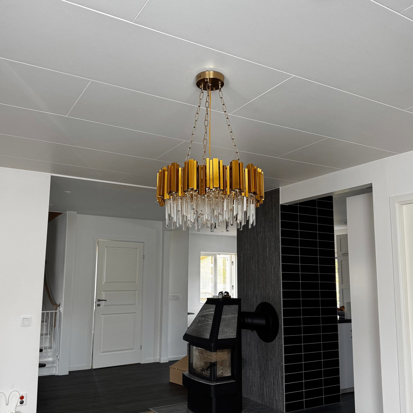 Mandset Kristallkrona Vienna 50 cm – Modern Guld & K9 Kristall