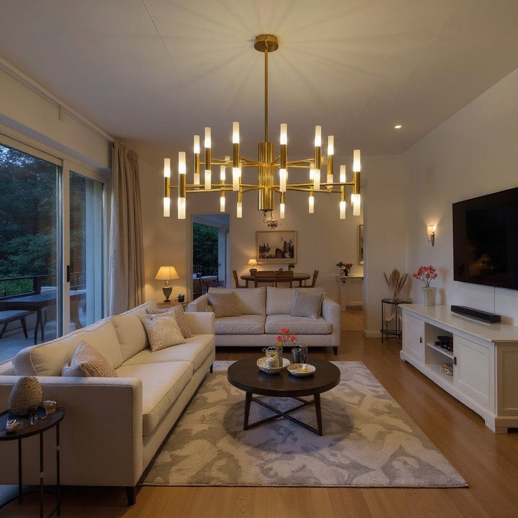 Mandset Stor Taklampa Guld 100 cm - Taklampa Geneva