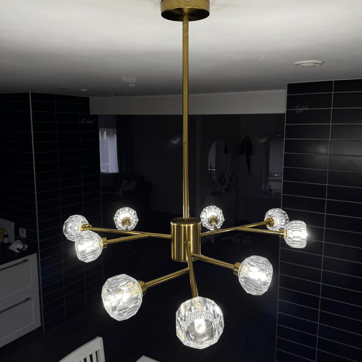 Mandset Taklampa Kristall Verona Brons 80 cm