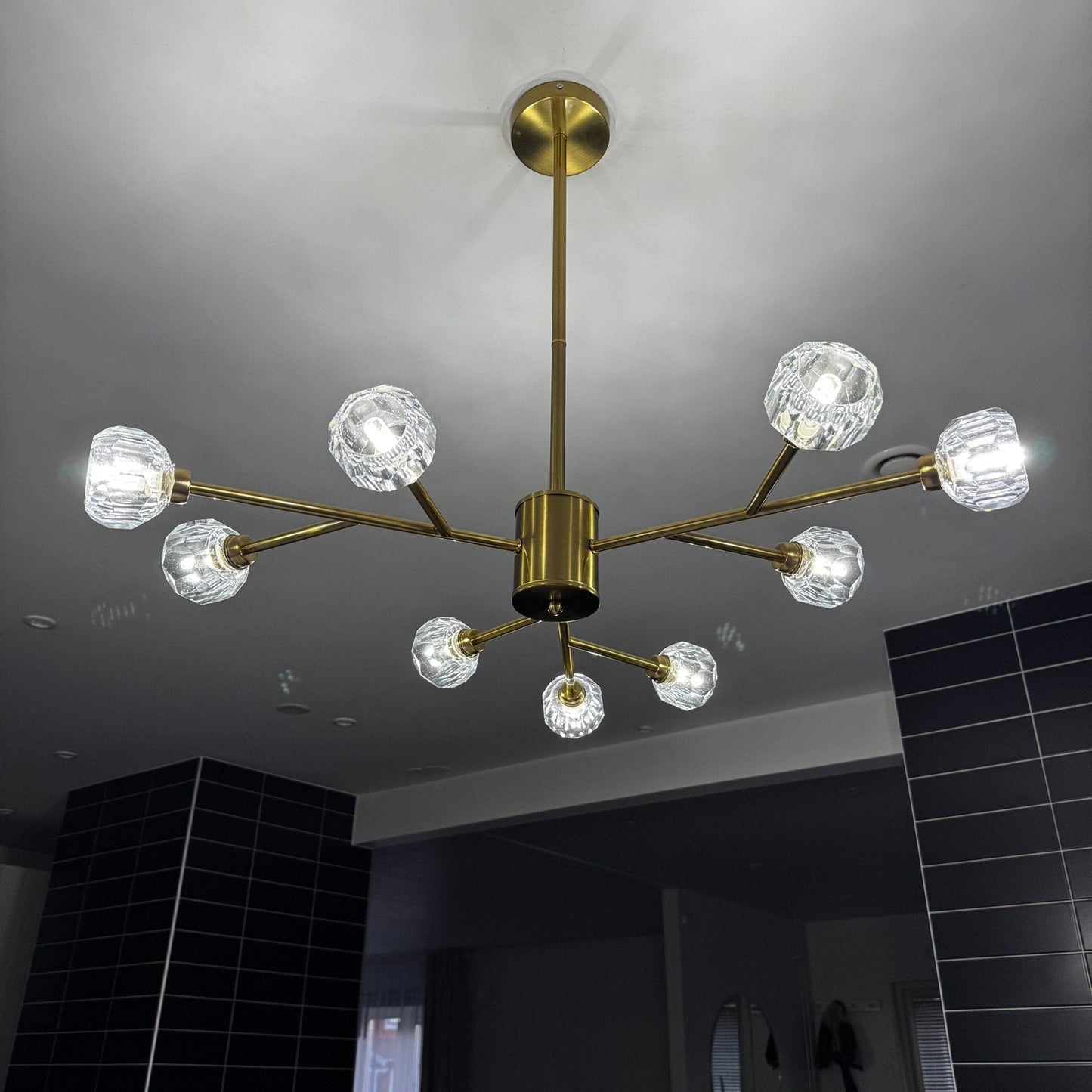 Mandset Taklampa Kristall Verona Brons 80 cm