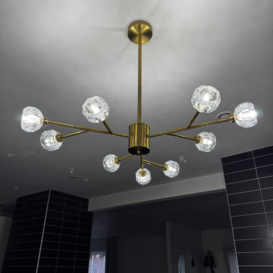 Mandset Taklampa Kristall Verona Brons 80 cm