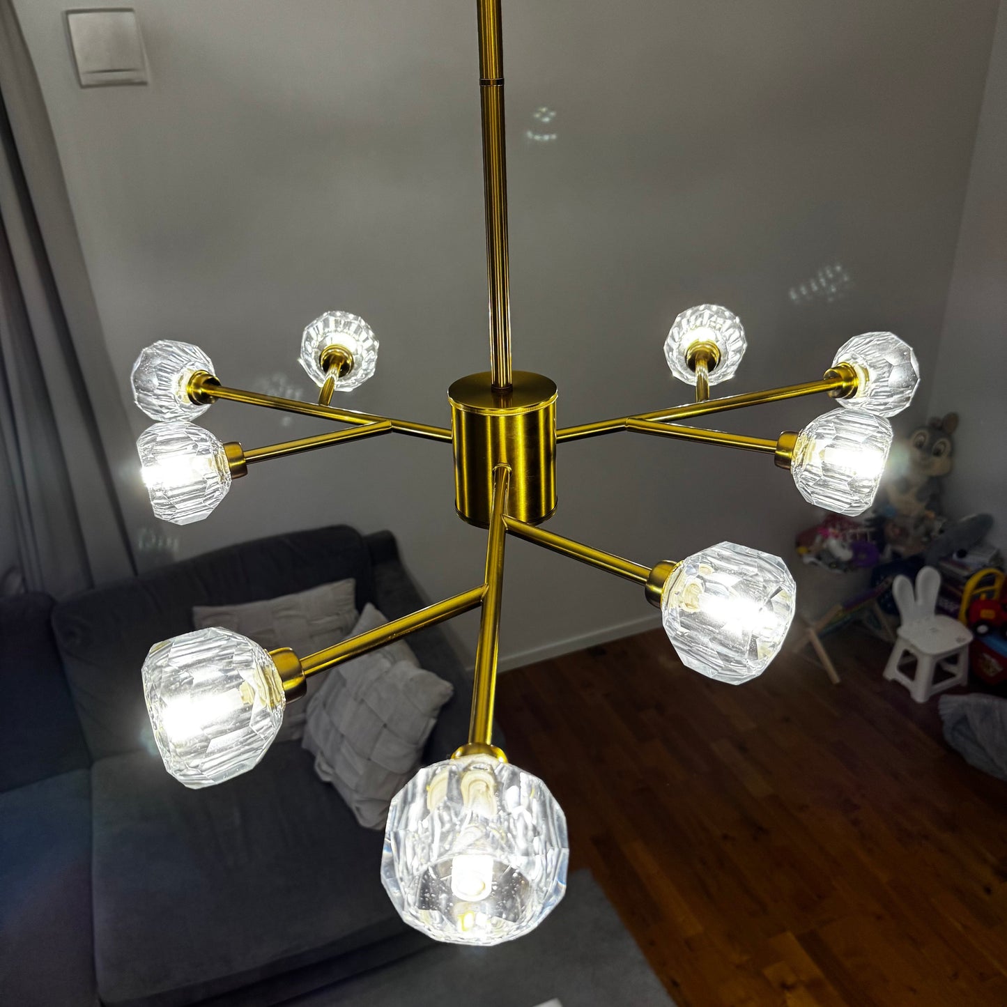 Mandset Taklampa Kristall Verona Brons 80 cm