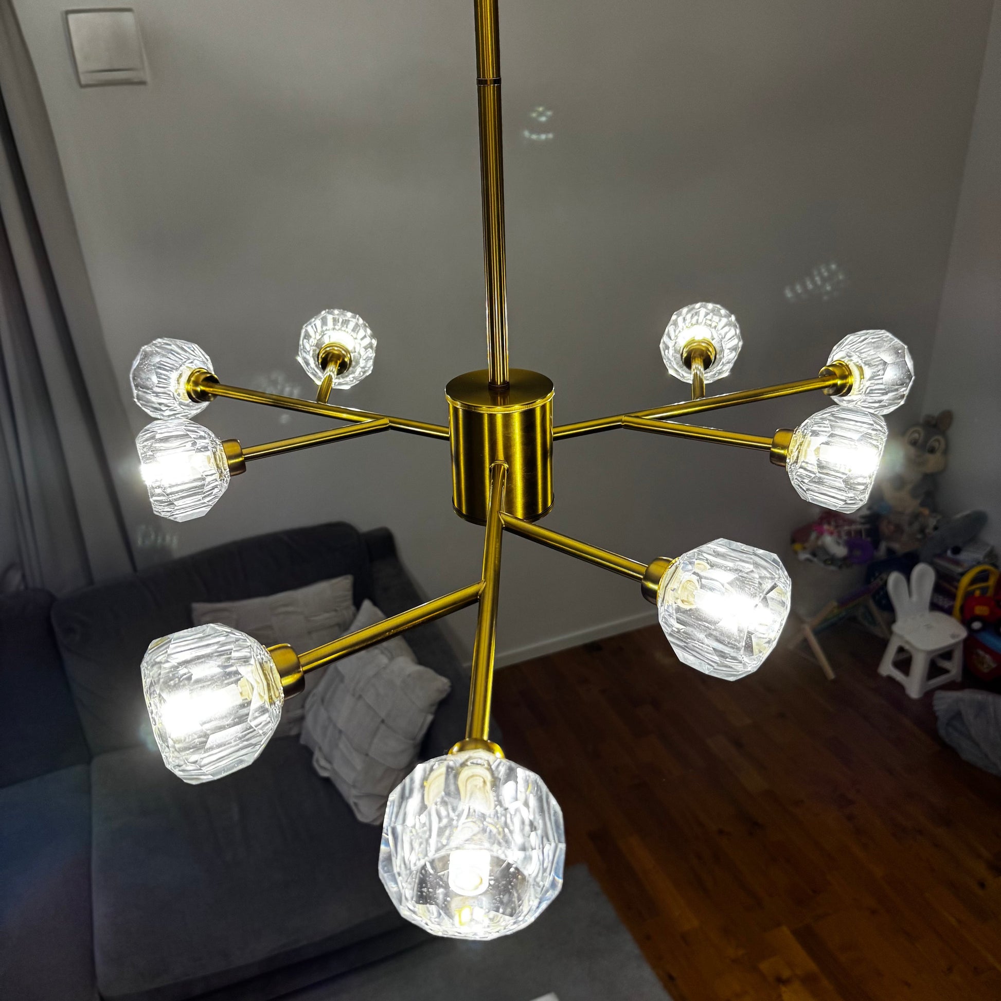 Mandset Taklampa Kristall Verona Brons 80 cm