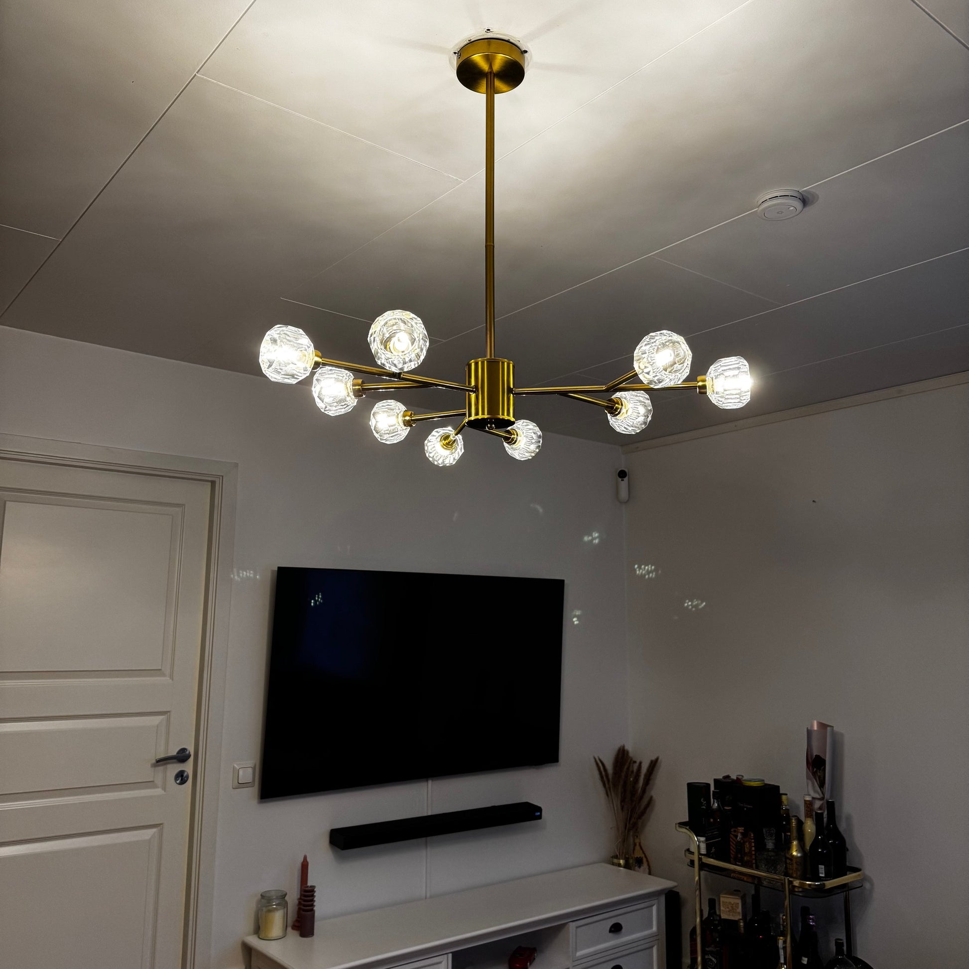 Mandset Taklampa Kristall Verona Brons 80 cm