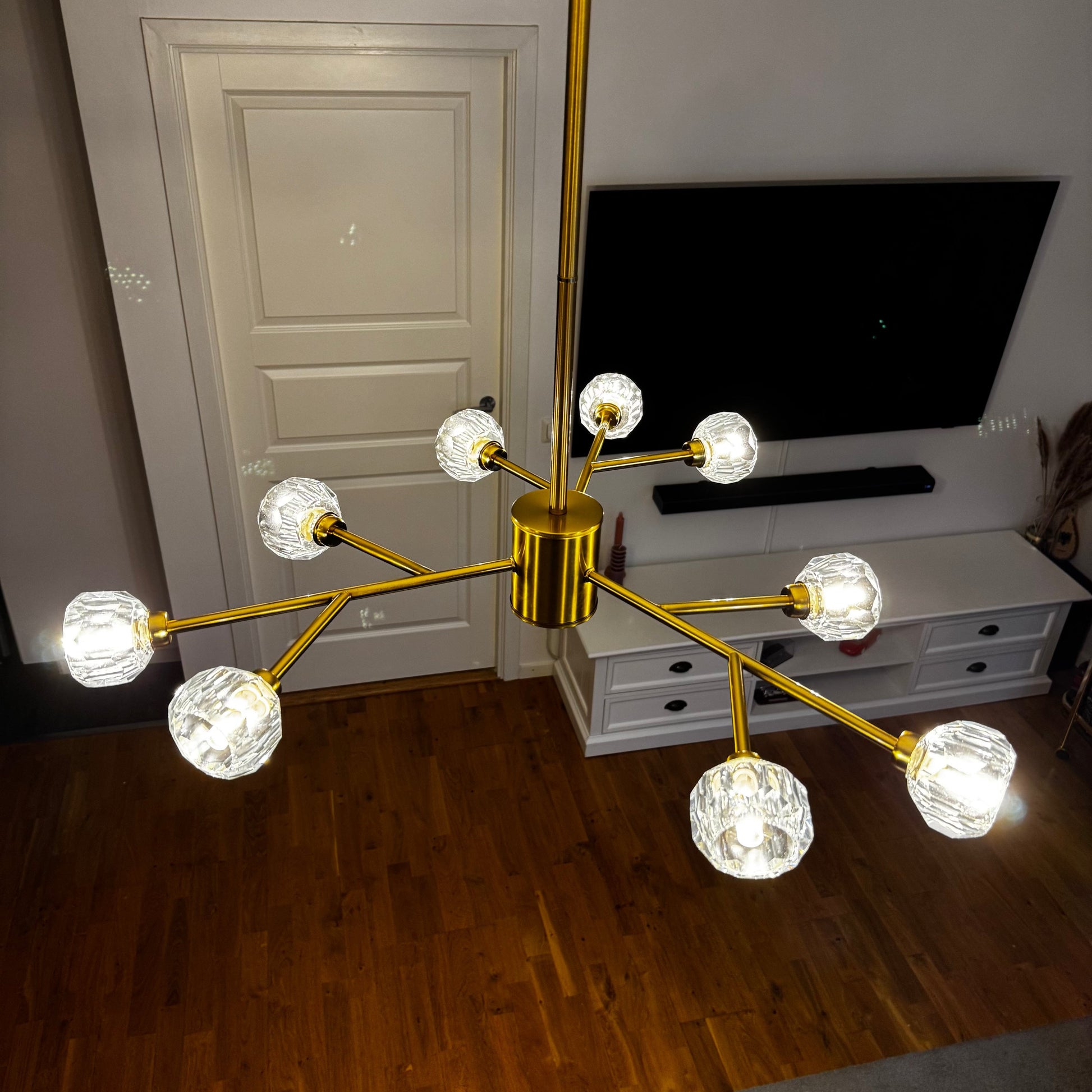 Mandset Taklampa Kristall Verona Brons 80 cm