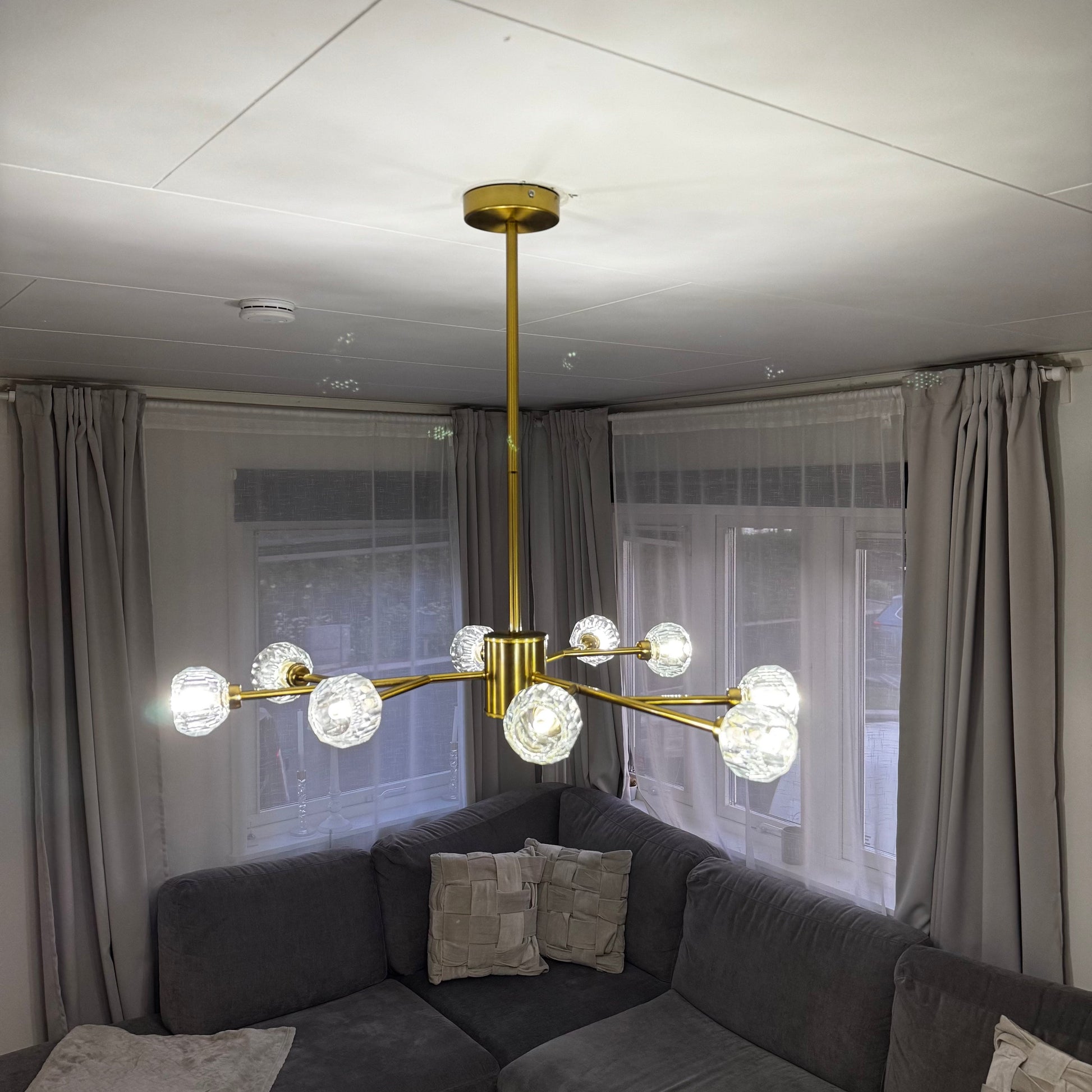 Mandset Taklampa Kristall Verona Brons 80 cm