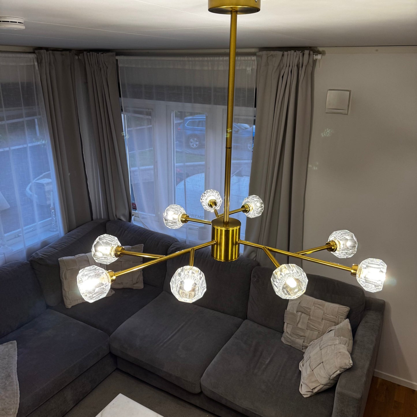 Mandset Taklampa Kristall Verona Brons 80 cm