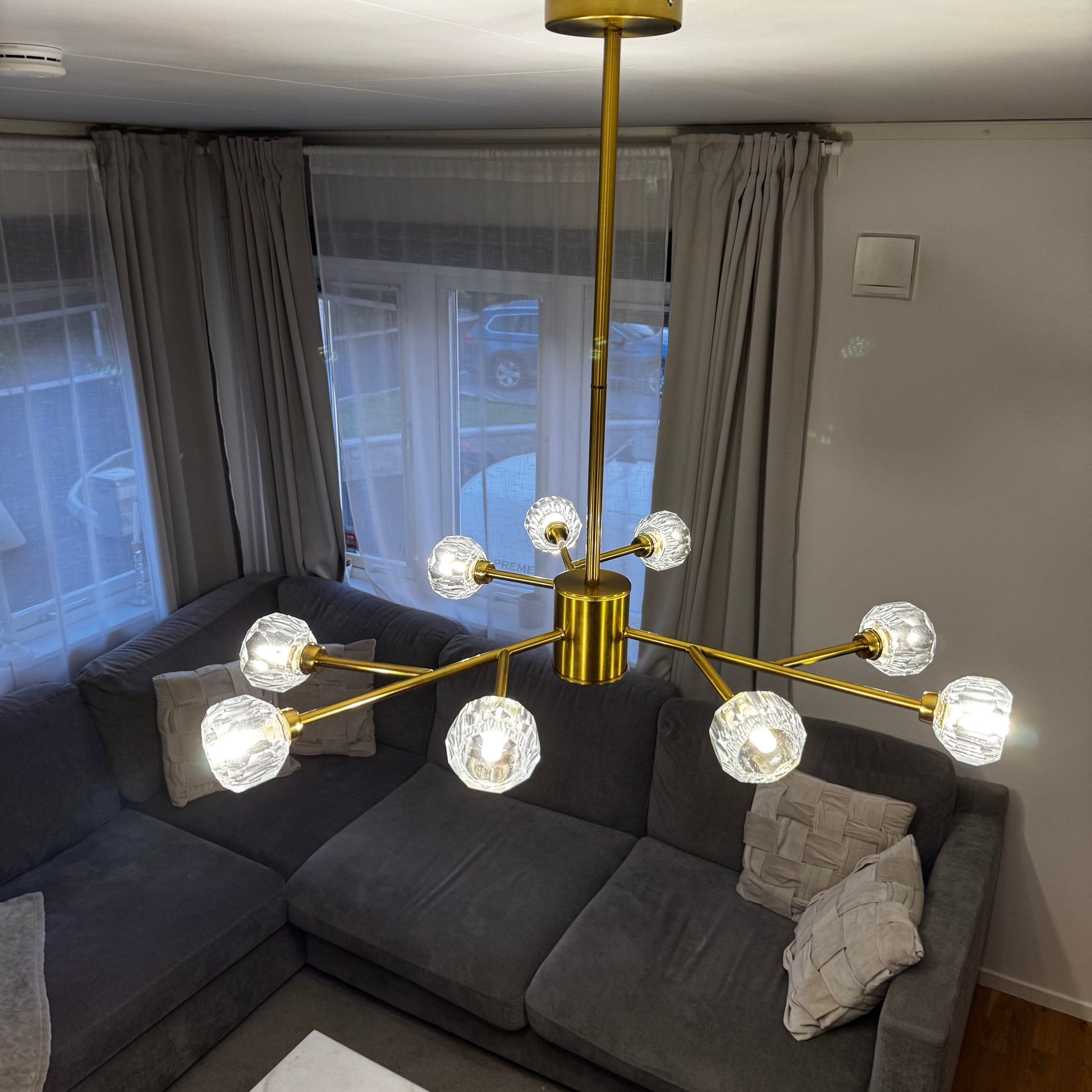 Mandset Taklampa Kristall Verona Brons 80 cm
