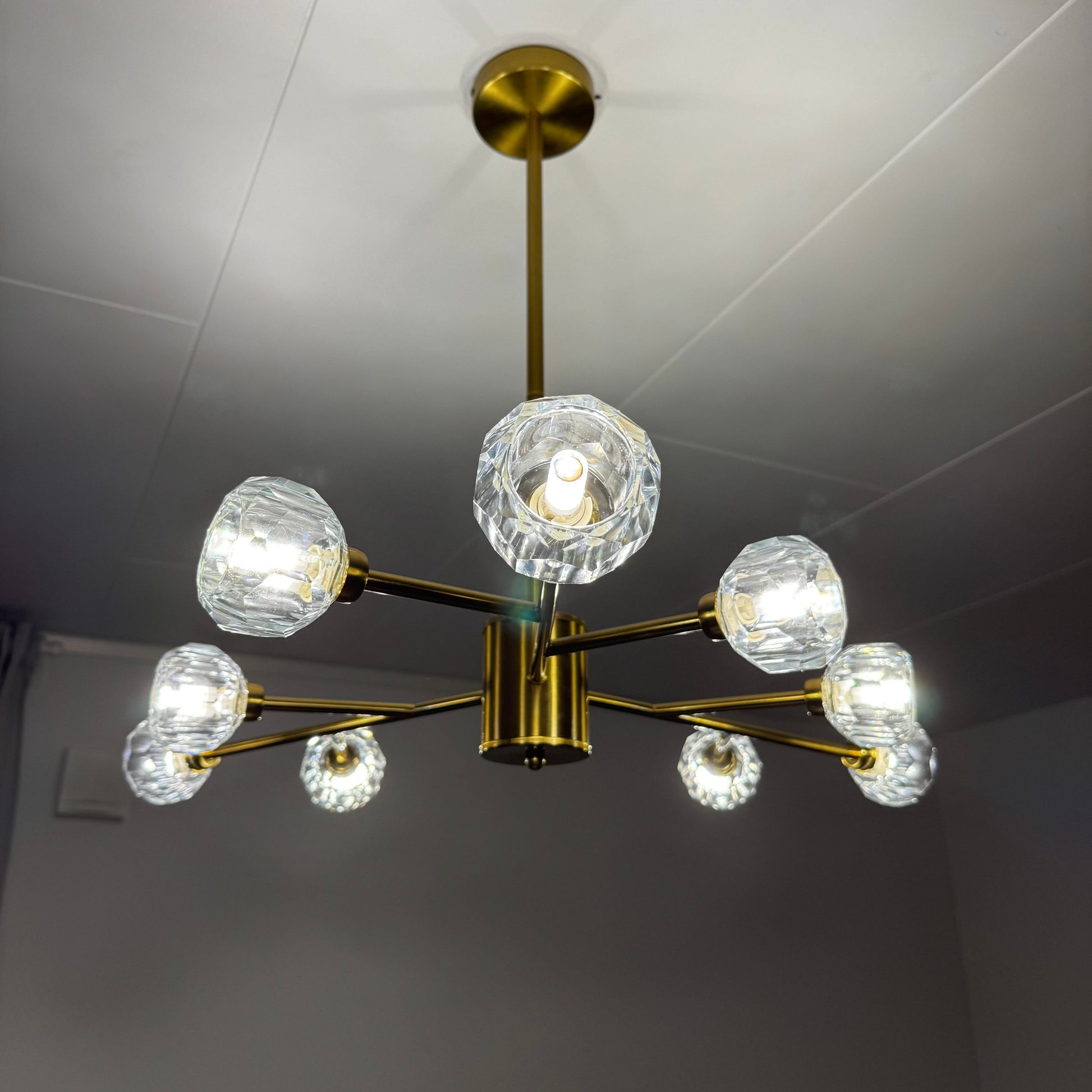 Mandset Taklampa Kristall Verona Brons 80 cm
