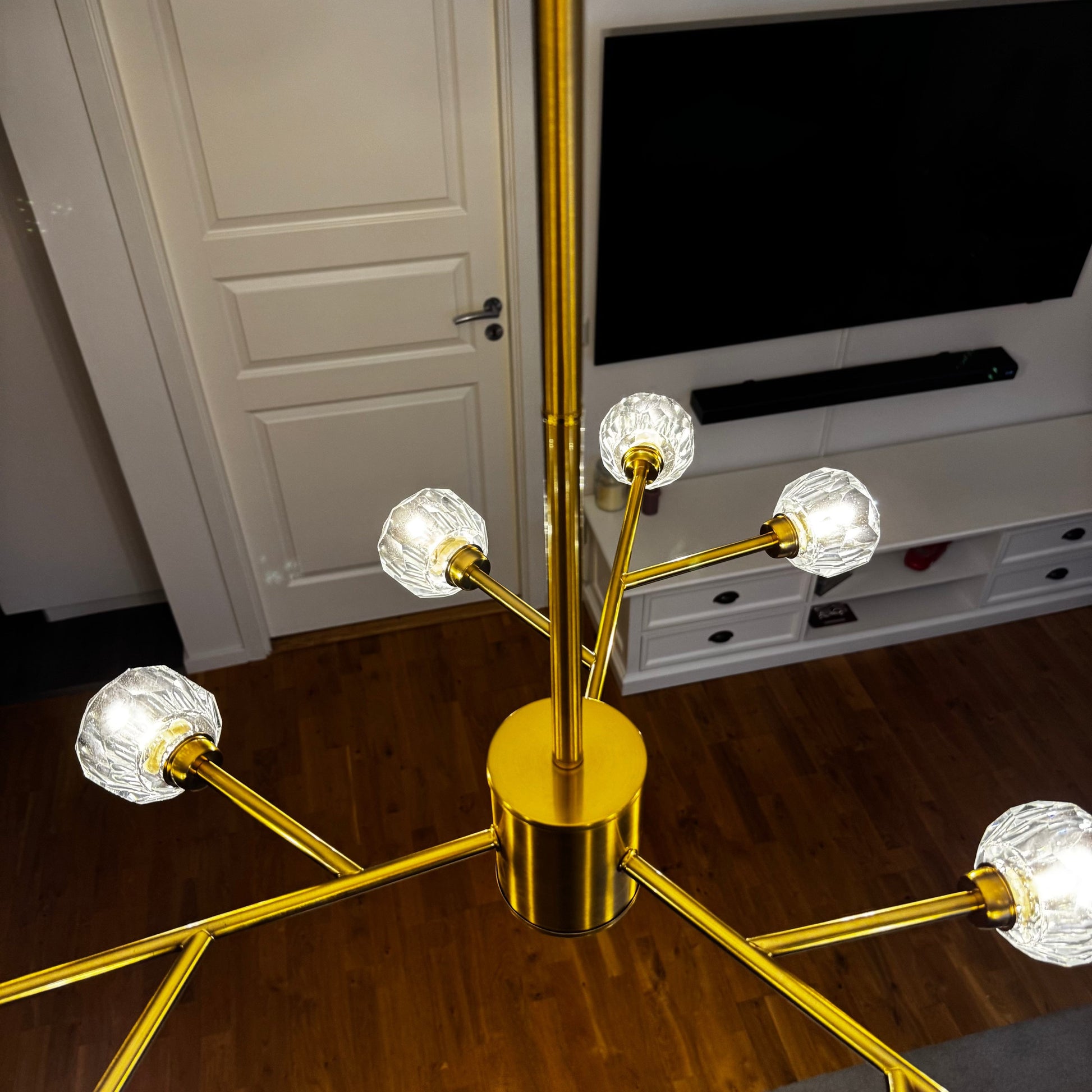 Mandset Taklampa Kristall Verona Brons 80 cm