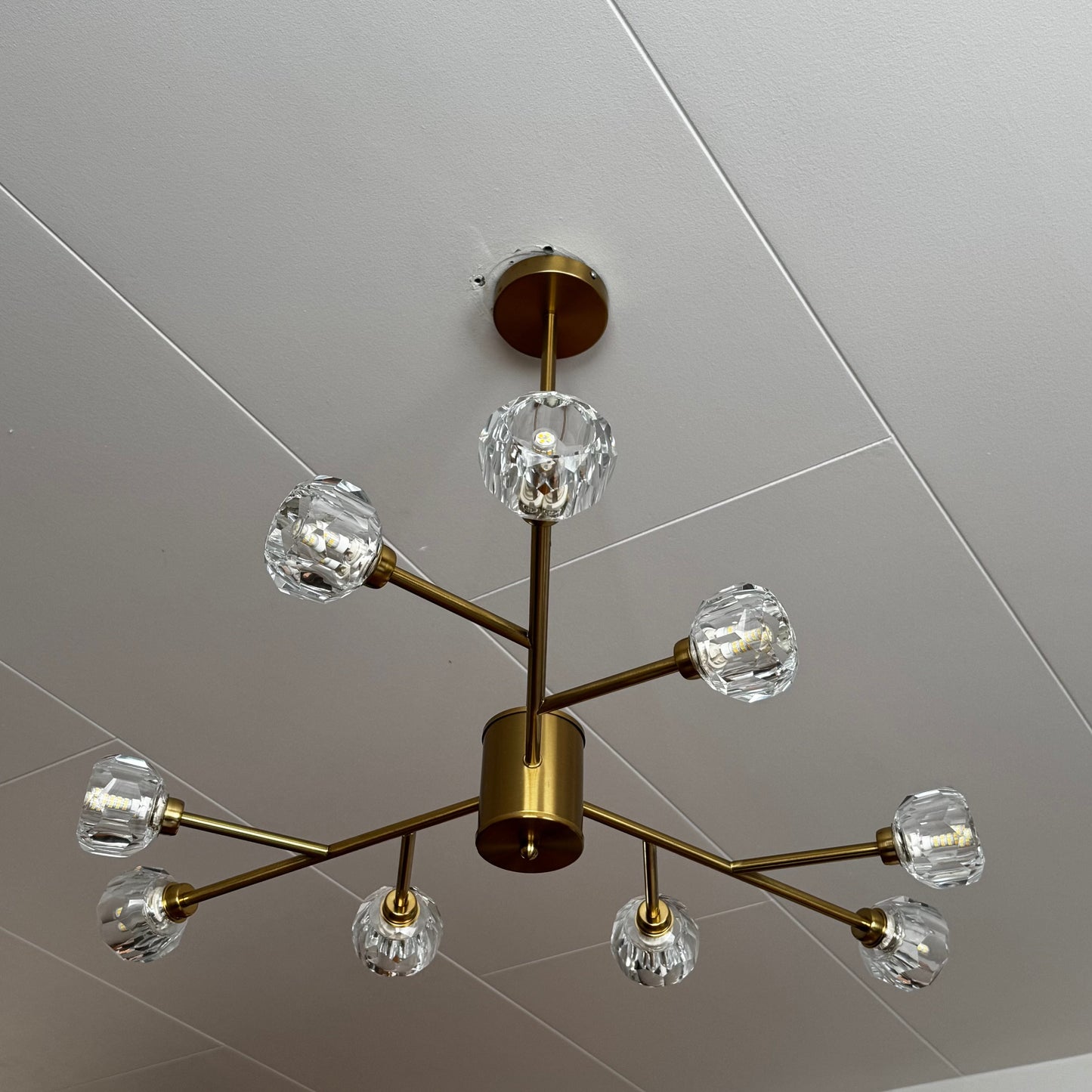 Mandset Taklampa Kristall Verona Brons 80 cm