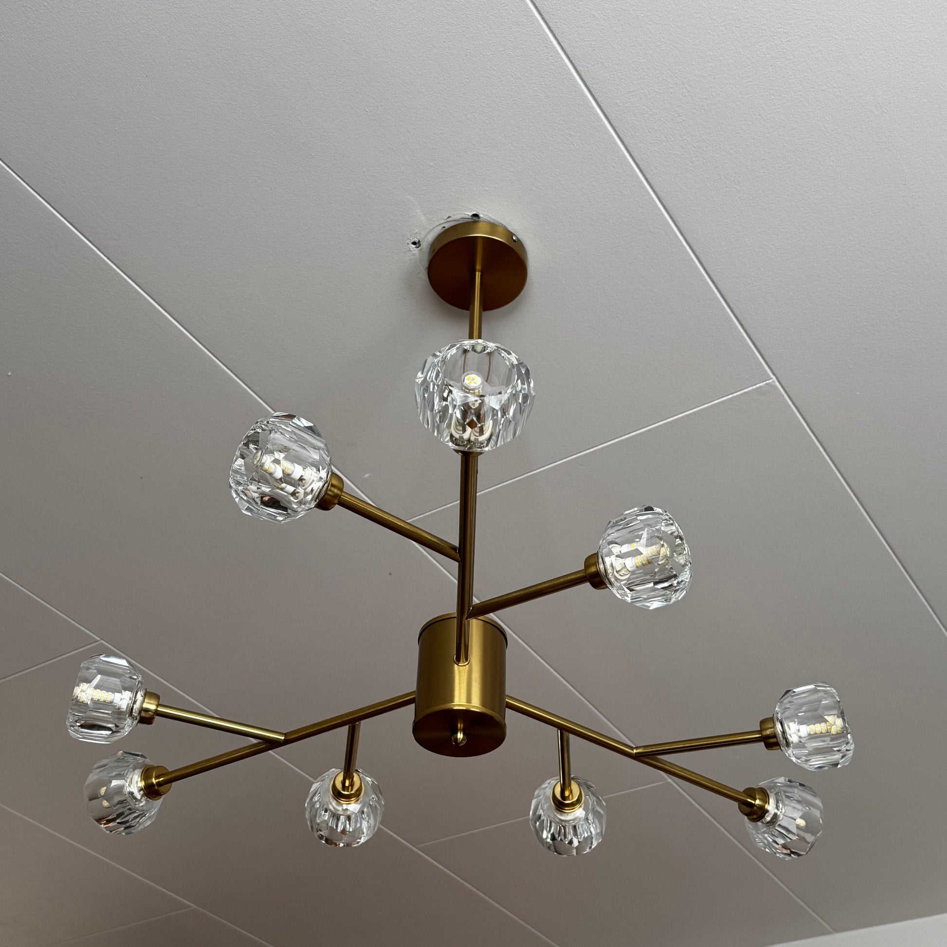 Mandset Taklampa Kristall Verona Brons 80 cm
