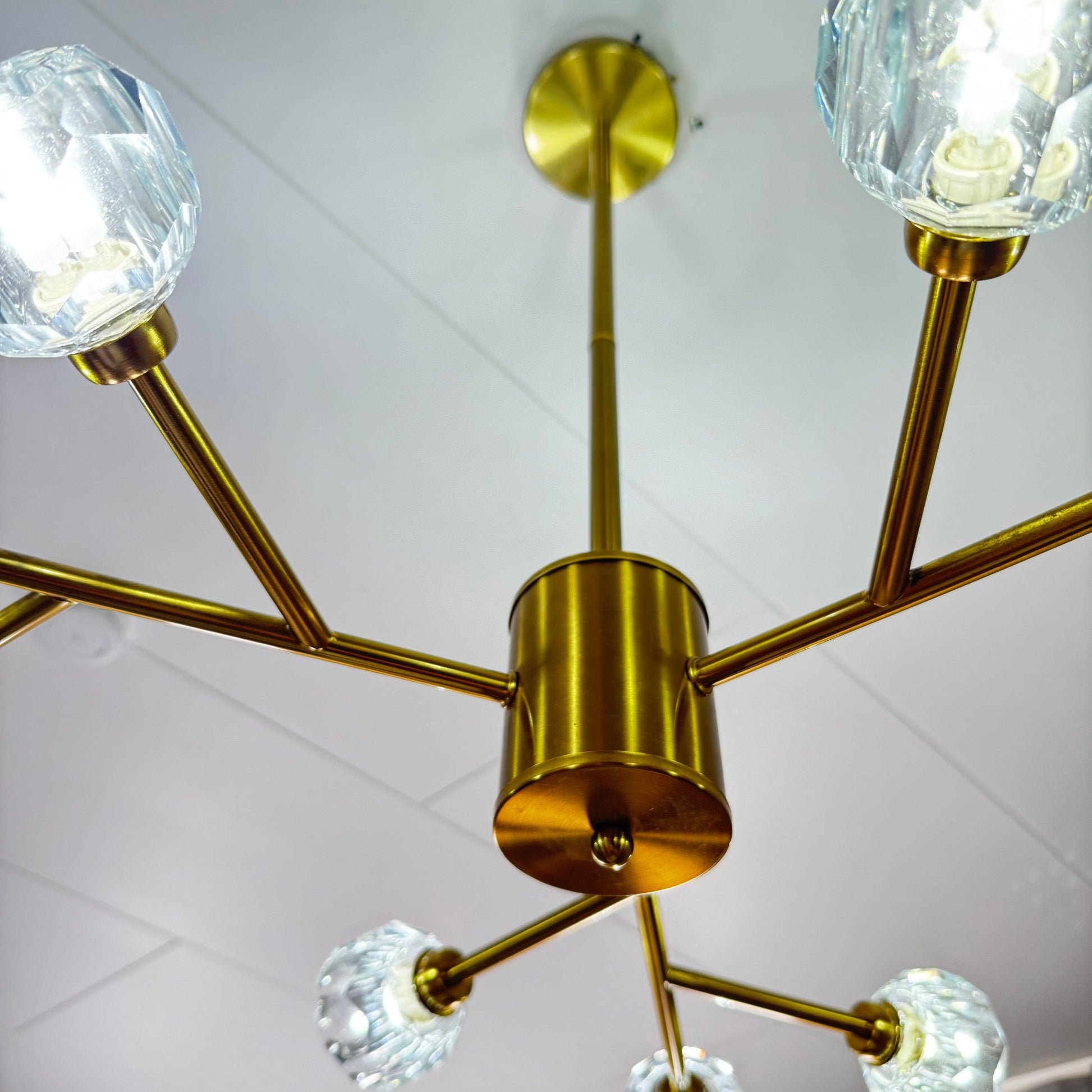 Mandset Taklampa Kristall Verona Brons 80 cm