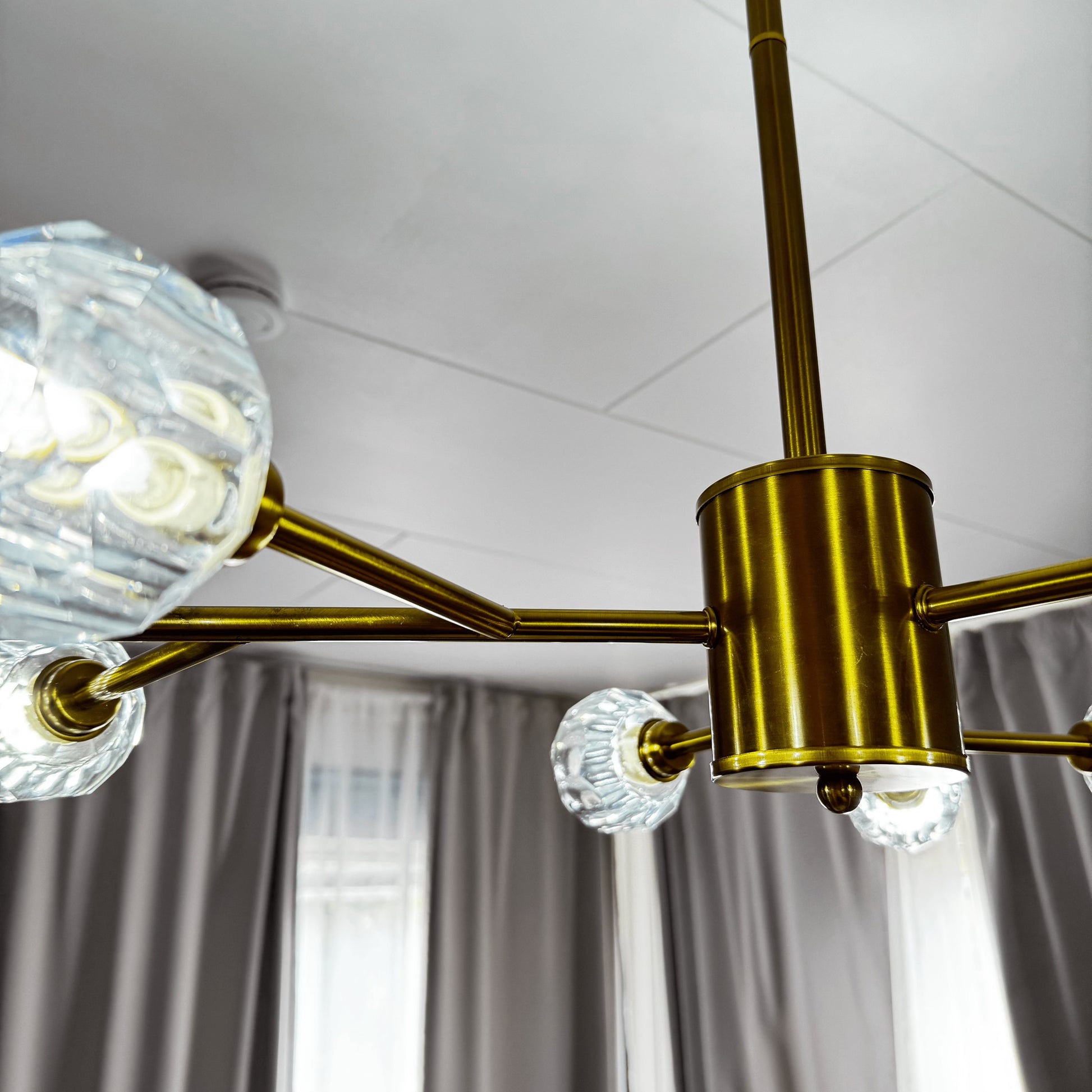 Mandset Taklampa Kristall Verona Brons 80 cm