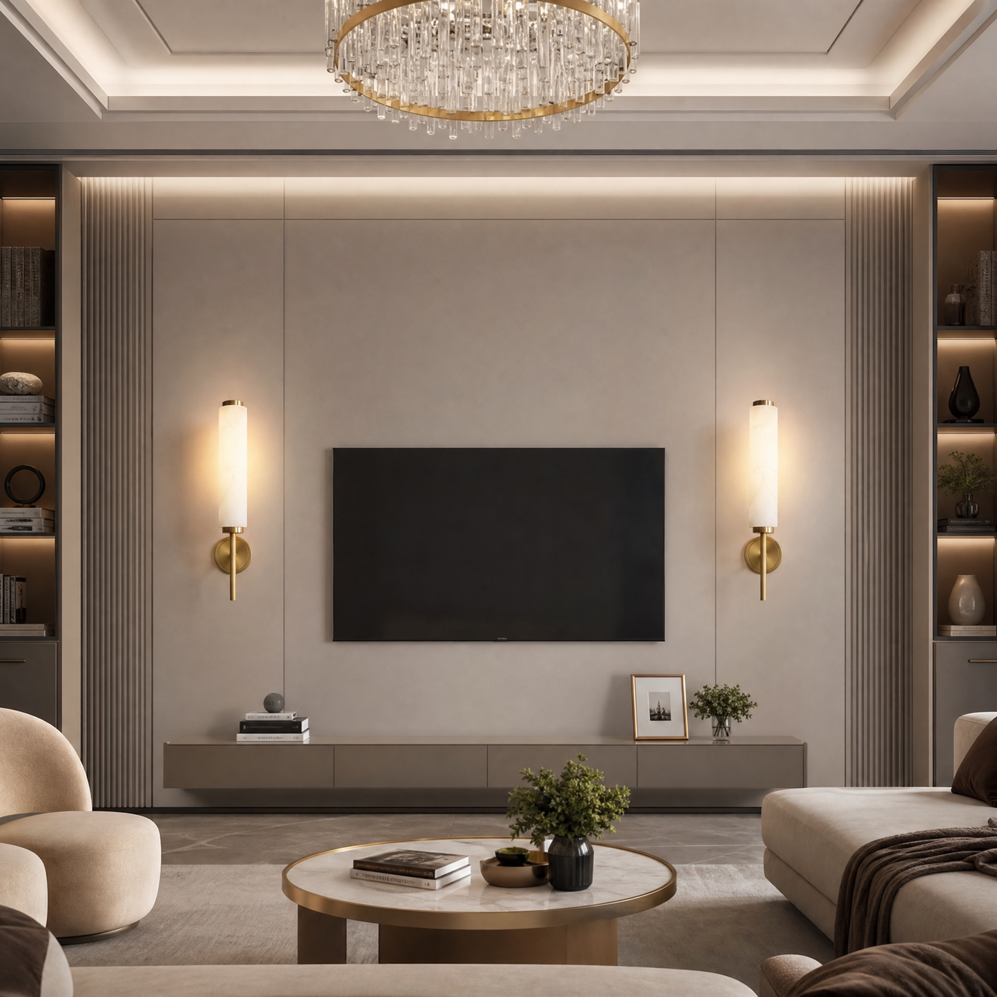 Vägglampa Marmor Guld Roma 48 cm | Äkta Marmor