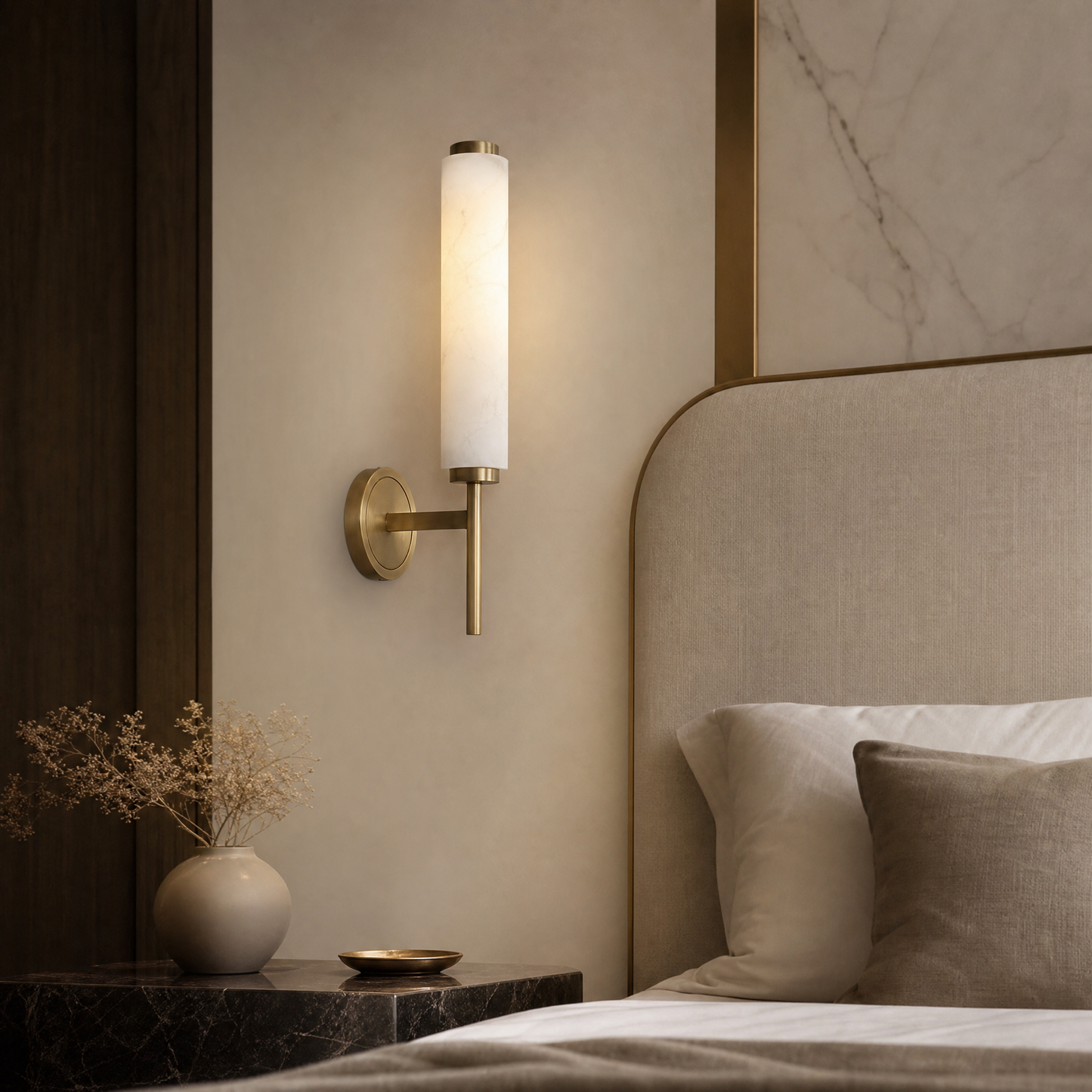 Vägglampa Marmor Guld Roma 48 cm | Äkta Marmor