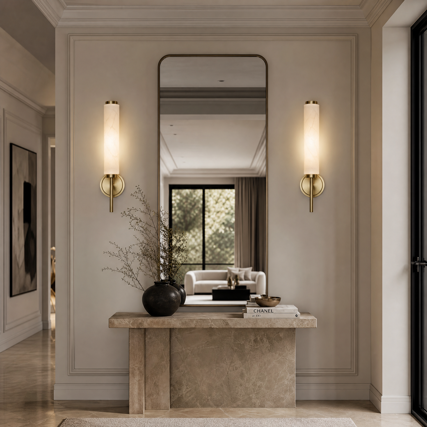 Vägglampa Marmor Guld Roma 48 cm | Äkta Marmor