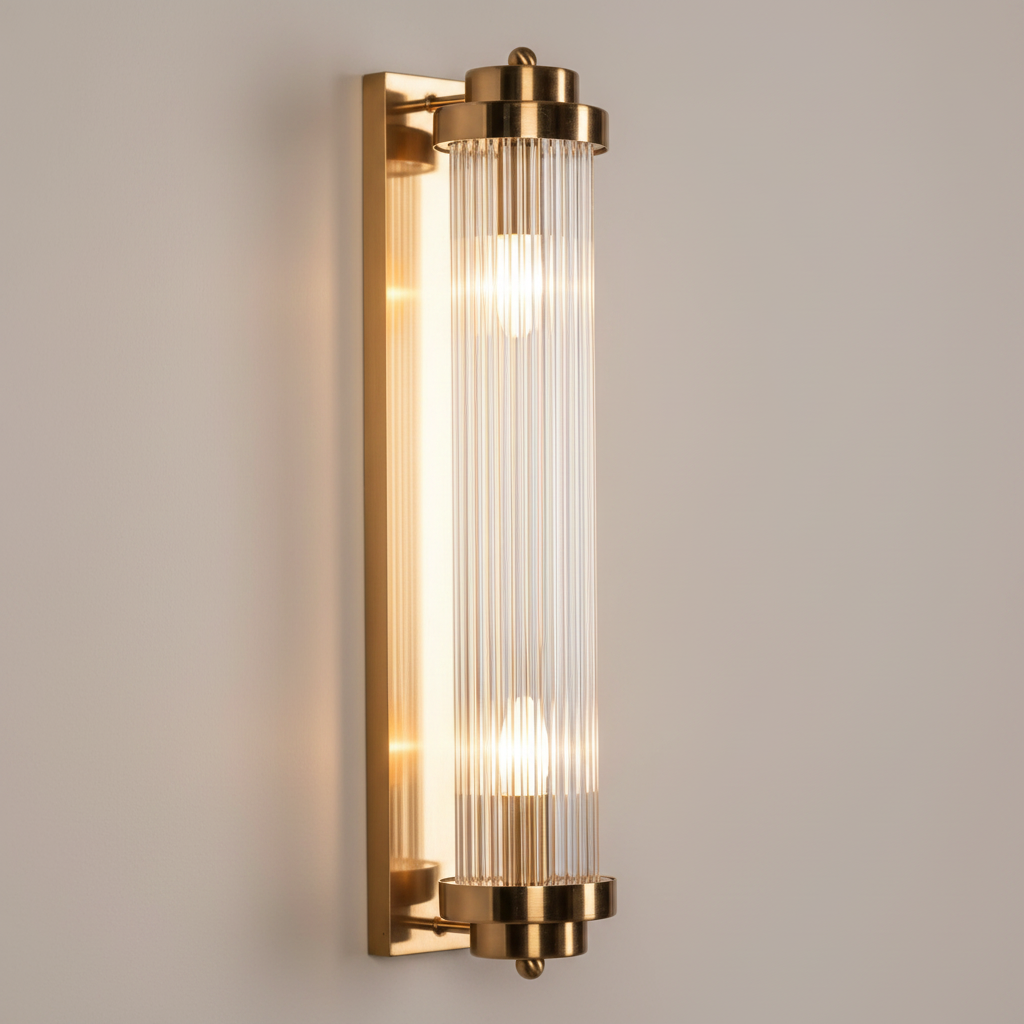 Vägglampa Kristall Guld Napoli 40 cm – K9 Kristall & Modern Guldfinish