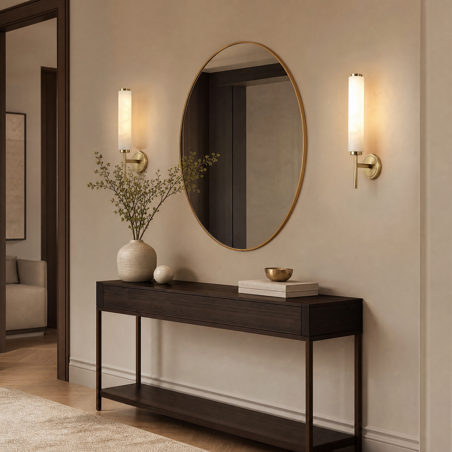 Vägglampa Marmor Guld Roma 48 cm | Äkta Marmor