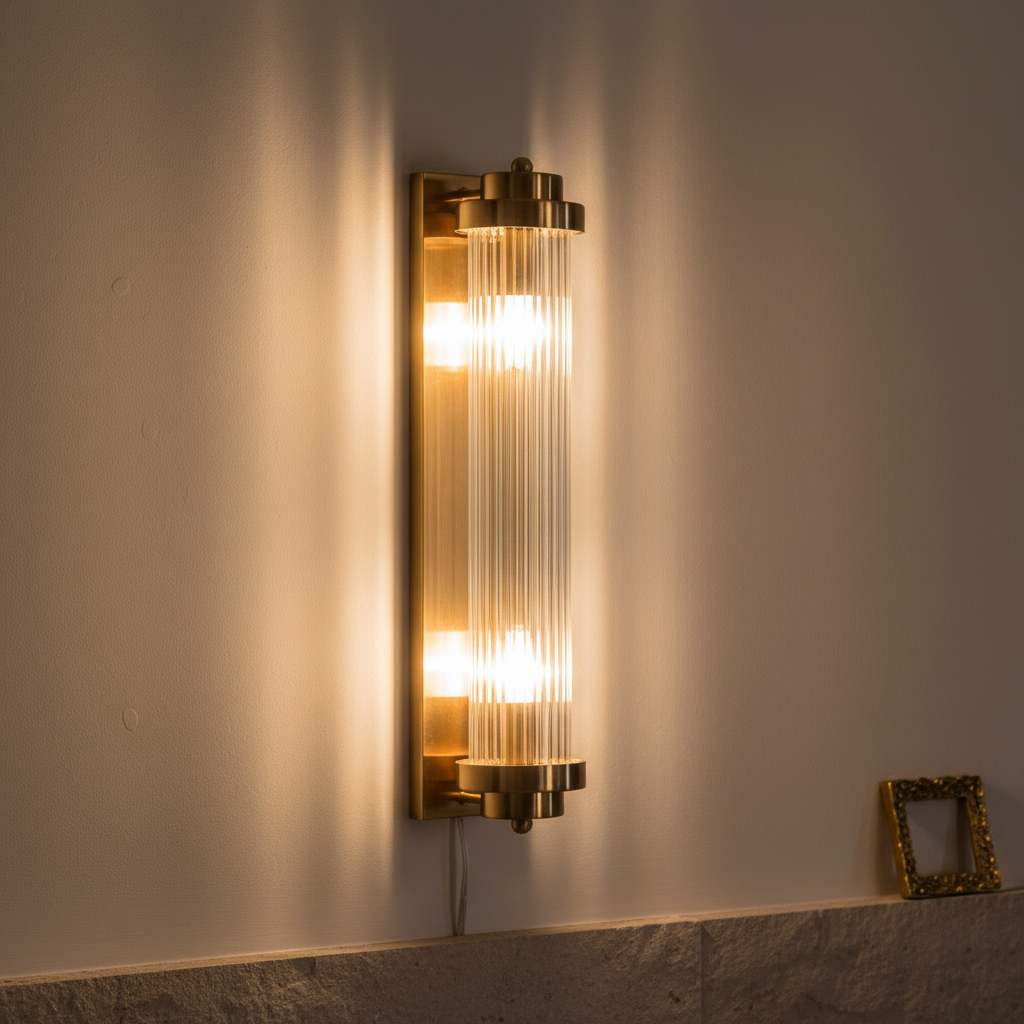 Vägglampa Kristall Guld Napoli 40 cm – K9 Kristall & Modern Guldfinish